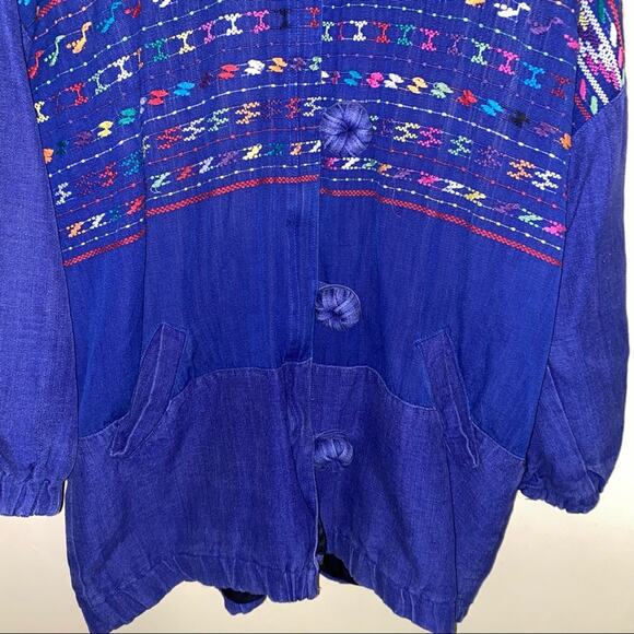 VNTG LYNETTES MAYAN COLLECTION 90s embroidered coat XL - Picture 3 of 6